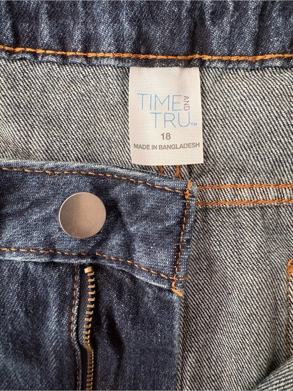 Time and Tru Distressed Dark Blue Denim Mini Skirt - Picture 11 of 16